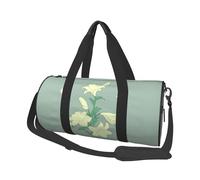 Cartoon white lilies Canvas travel bag, large capacity, can be carried on the shoulder