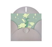 Cartoon white lilies Print Shimmer Blank Greeting Cards with Envelopes, Elegant DIY Invitations,Thank You Notes