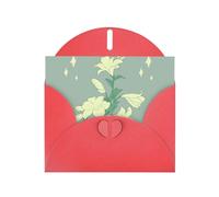 Cartoon white lilies Print Shimmer Blank Greeting Cards with Envelopes, Elegant DIY Invitations,Thank You Notes