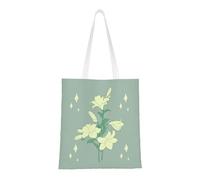 Cartoon White Lilies Totes. Lightweightcanvas, Double Handles, Stylish Women'S Tote Bag, Perfect For Shopping, Work And Everyday Carry.