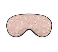 Cartoon White Rabbit Flower Sleep Mask Soft Eye Mask Eye Cover Eyeshade Blindfold with Adjustable Strap