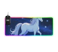Cartoon White Starry Unicorn Wirel Charging Glowing Mouse pad Anime Thin Writing 35.4 x 15.7 in Gaming Mouse mat