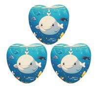 Cartoon White Whale Car Air Freshener, 3 Pcs Love form Hanging Air Freshener Cards, Long Lasting Fragrance Scented Cards for Car, Home, Office Gray-style