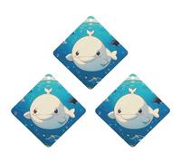 Cartoon White Whale Car Air Freshener, 3 Pcs Rhombus Hanging Air Freshener Cards, Long Lasting Fragrance Scented Cards for Car, Home, Office Gray-style