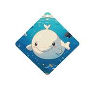 Cartoon White Whale Car Air Freshener Hanging, Long Lasting Scented Car Aromatherapy Tablets, Rhombus Fragrance Scented Cards for Vehicles, Bedroom, Wardrobe Black-style