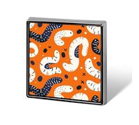 Cartoon White Worm Backpack Pin Cute Brooch Decoration Brooches for Women Mens Lapel Pins for Suits Fashion Button Badges for Hat Backpacks Purses Jackets Shirt Suit Lapels-Square