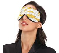 Cartoon White Yellow Cats Travel Essential Light-Blocking Eye Masks with Elastic Adjustable Band Blackout with Adjustable Strap Light-Blocking Eye Masks Work Nap