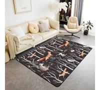 Cartoon Wild Animal Fox 3D Printed Soft Playroom Rug 50 X 80 Cm - Low Pile Non-Slip Area Rug - Home Decor Door Mat - Stain Resistant - Low Pile, Non-Shedding - Polyester - Easy Care -8059447055