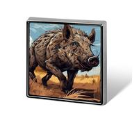 Cartoon Wild Boar Flower Design Lapel Pin for Men Women Square Fashion Brooch Pin - Cute Enamel Badges, Aluminum Alloy Metal Pinback for Hats, Shirts, Bags, Jackets & Accessories