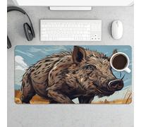 Cartoon Wild Boar Gaming Mouse Pad 12x24 Inch Desk Pad Protector Waterproof Non-Slip Rubber Base Keyboard Mat Extra Large Desktop Mat for Office Home Computer Laptop Table Accessory
