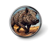 Cartoon Wild Boar Round Badge Cute Brooch Hats Jackets Decor Personalized Lapel Pin Clothing Jewelry Accessories for Wedding Party Gift
