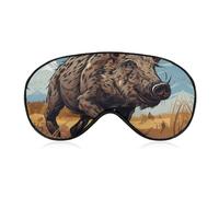 Cartoon Wild Boar Sleep Mask for Women Men Side Sleeper Eye Cover with Adjustable Strap Soft Breathable Blackout Mask Slip-Free Deep Sleeping Travel Essentials