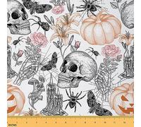 Cartoon Wild Cats Fabric by The Yard,Halloween Cats Hand Draw Graffiti Upholstery Fabric for Chairs,Kawaii Festival Animal Decorative Fabric for Home DIY Projects,Pet Lover Sewing Supplies,1 Yard