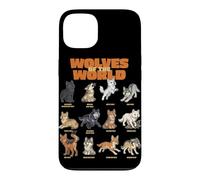 Cartoon Wolves Of The World Breeds Animals Lover Cute Wolf Case for iPhone 13