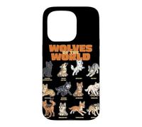 Cartoon Wolves Of The World Breeds Animals Lover Cute Wolf Case for iPhone 15 Pro