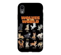 Cartoon Wolves Of The World Breeds Animals Lover Cute Wolf Case for iPhone XR
