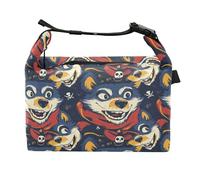 Cartoon Wolves Women Lunch Bags Reusable Lady Insulated Lunch Boxes for Hospital Medical Staff