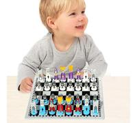 Cartoon Wooden Chess Set - Figurine Board Game, Kids Educational Toy Strategy Learning Playset, Creative Child Development Tabletop Game for Family Fun, School Teaching, Gift Idea