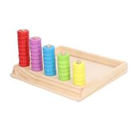 Cartoon Wooden Color Stacking Toy for Kids 2-6 Years Old, Educational Math Calculation Matching Block Set for Group Play, Pine Wood (Wooden Stacking Toys)