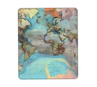 Cartoon World map Anti-wear Stitching, Textured Waterproof Computer Mouse pad with Anti-Slip Rubber Base, Suitable for laptops, Office and Home Gaming Mouse Pads. 8.3 x 10.3 in