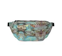 Cartoon world map Crossbody Waist Bag with Multiple Pockets, Easy To carry, Suitable for Sports, Travel and Daily Use.