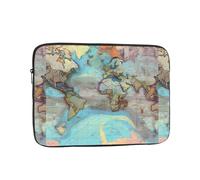 Cartoon World Map Patterned Laptop Sleeve 12 Inch Shockproof For Slim Protective Notebook Computer Bag Briefcase