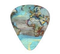 Cartoon world map the 12-piece guitar picks include three picks: thin, medium and heavy. suitable for electric, acoustic and bass guitars of all strengths