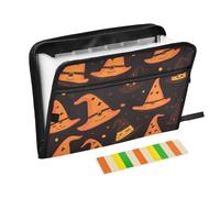 Cartoon Yellow and Black Santa Hat Plastic Expanding File Folder 13 Pockets A4 Letter Size with Zipper Closure for Plastic File Organizer