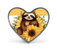 Cartoon Yellow Duck Lapel Pin Heart Brooches And Pins - Metal Badge for Shirts, Jackets, Hats | Durable Fashion Accessory & Gift for Men, Women, Events, Cartoon sloth sitting on sunflower, Love form