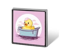 Cartoon Yellow Duck Square Lapel Pin Women's Novelty Buttons & Pins Metal Badge Cute Brooch Pin Retro Pinback Badge Fashion Bag Pins for Hat Backpacks Tie Suit Wedding Party Accessory