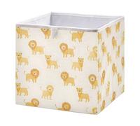 Cartoon Yellow Lions Cube Storage Boxes 28x28x28 cm Square Bins Collapsible Cube Box Organiser for Organising Clothes