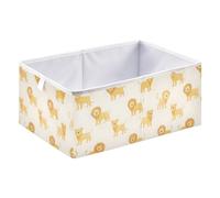 Cartoon Yellow Lions Cube Storage Boxes 40x27x17 cm Square Bins Collapsible Cube Box Organiser for Organising Clothes