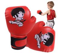 Cartoon Youth Boxing Gloves - PU Leather Sparring Gear, Comfortable Training Equipment | Home Gym Setup With Kids Punching Practice Aid, Boys Girls Fitness Companion, 3-12 Years Old Protective