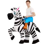 (Cartoon zebra, Adult 160-190cm) Halloween dinosaur inflatable clothing Cross-border flamingo rabbit funny inflatable doll costume