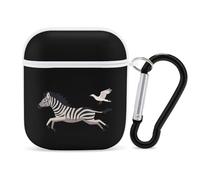 Cartoon Zebra Bird Print Earphone Case Cover Compatible with AirPods 1&2 Shockproof Bluetooth Headset Case White-style