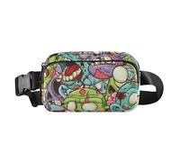 Cartoon Zombie Pattern All Saints' Day Happy Halloween Fashion Crossbody Bag Waist Packs for Women Men Multipurpose Crossbody Bag Anti Theft Waist Pack with Adjustable Strap for Workout Running