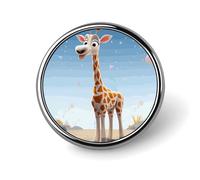 Cartoons Giraffe Round Badge Cute Brooch Hats Jackets Decor Personalized Lapel Pin Clothing Jewelry Accessories for Wedding Party Gift