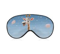 Cartoons Giraffe Sleep Mask for Women Men Side Sleeper Eye Cover with Adjustable Strap Soft Breathable Blackout Mask Slip-Free Deep Sleeping Travel Essentials