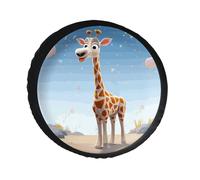 Cartoons Giraffe Spare Tire Cover PVC Leather Spare Wheel Cover Dustproof Waterproof Jeep Tire Cover for 28inch Camper, RV Trailer, Truck, SUV Fit Diameter 28-34 Inch