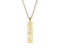 Cartouche Pendant Necklace for Women Eye of Horus/Ankh Cross Necklace Cartouche Personalized Name Necklace Hieroglyph Ancient Egyptian Amulet Jewelry Gift (Cartouche gold 2)