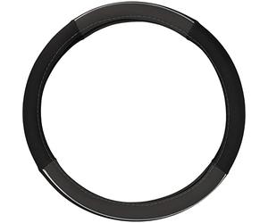 Cartrend 60294 Premium Steering wheel cover, black/grey, with chrome frame