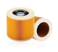 Cartridge Filter Compatible with Karcher, WD3 / NT18 / 20/38 WD2 / MV2 for Karcher Vacuum, Wet & Dry Hoover Vacuum Cleaner Replace with 0.1 Micrometer HEPA Filter (Orange, 2 Pcs)