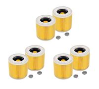 Cartridge Filter Replacement for Krcher WD2 WD3 WD3P MV2 MV3 Vacuum Cleaners, 6 Pack Yellow