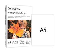 Cartridgeify Premium Inkjet Photo Paper Glossy, A4 210 x 297 mm, 240 GSM, 100 Sheets, for Epson Canon Brother HP Inkjet Printers