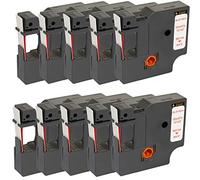 Cartridges Kingdom 10 Compatible D1 45015 12mm x 7m Red on White Label Tapes for DYMO Label Printers