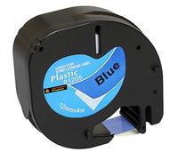 Cartridges Kingdom Compatible 91205 S0721650 12mm x 4m Black on Blue Plastic Label Tape for DYMO LetraTag Printers