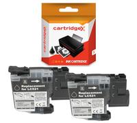 Cartridgex Compatible Black Ink Cartridge Replacement For Brother LC-521BK 2 Pack for DCP-J1260W DCP-J1310DW DCP-J1313DW DCP-J1360DW DCP-J1460DW