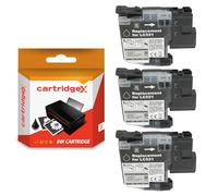 Cartridgex Compatible Black Ink Cartridge Replacement For Brother LC-521BK 3 Pack for DCP-J1260W DCP-J1310DW DCP-J1313DW DCP-J1360DW DCP-J1460DW