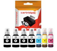 Cartridgex Compatible Ink Bottle Set Replacement For Epson 102 4 Black + Cyan Magenta Yellow for EcoTank ET-4750 ET-4850 ET-4856 ET-4950 ET-4955 ET-4956