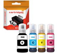 Cartridgex Compatible Ink Bottle Set Replacement For Epson 113 Black Cyan Magenta Yellow for EcoTank ET-5885 ET-M16680 ET-M16685